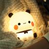 Cute Silicone Panda Night Light, Rechargeable Night Light, Controlled Brightness Portable Night Lamp for Rooms College Dorm, Funny Gifts, Study Room, Children's Room, Bedside Reading (White) view 2