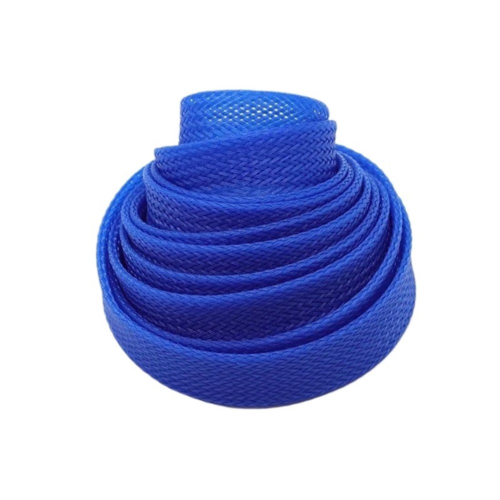 DJJSDMY Cable Sleeves Insulated Expandable Braided Sleeving Tight Wire Gland High Density Protection Cable Sleeve(Blue,6MM_10 Meters)