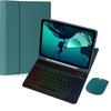 AnMengXinLing Keyboard Case for Galaxy Tab A11+ Plus/A9+ Plus 5G 11 Inch with Mouse, 7 Color Rainbow Backlight Magnetic Detachable Wireless Keyboard Mouse with S Pen Holder, Teal view 1