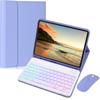 AnMengXinLing Keyboard Case for Galaxy Tab A11+ Plus/A9+ Plus 5G 11 Inch with Mouse, 7 Color Rainbow Backlight Magnetic Detachable Wireless Keyboard Mouse with S Pen Holder, Purple view 1