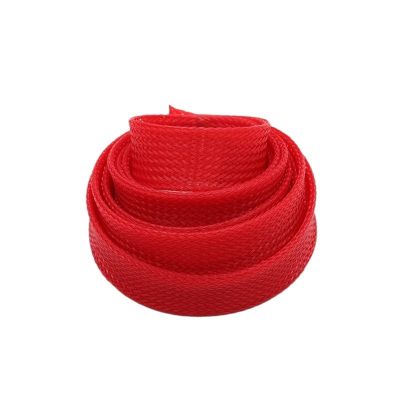 DJJSDMY Cable Sleeves Insulated Expandable Braided Sleeving Tight Wire Gland High Density Protection Cable Sleeve(Red,4MM_10 Meters)