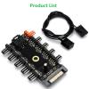 10x 4-pin PWM PC CPU Cooling Fan Hub SATA Interface Cooling Fan Splitter Controller Hub Accessory view 3