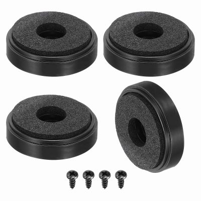 MECCANIXITY 4 Pcs Speaker Isolation Feet,30mmx8mm Plastic Foam Shock Absorption Base Pad Anti Vibration Amplifier Stand Feet Mat for Audio CD HiFi Home Theater Sound System, Black