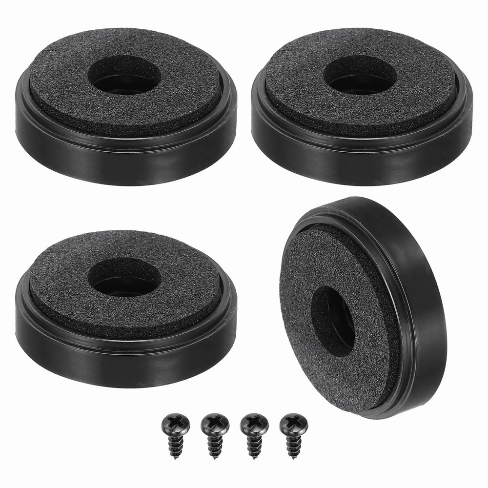 MECCANIXITY 4 Pcs Speaker Isolation Feet,30mmx8mm Plastic Foam Shock Absorption Base Pad Anti Vibration Amplifier Stand Feet Mat for Audio CD HiFi Home Theater Sound System, Black