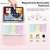 AnMengXinLing Keyboard Case for Galaxy Tab A11+ Plus/A9+ Plus 5G 11 Inch with Mouse, 7 Color Rainbow Backlight Magnetic Detachable Wireless Keyboard Mouse with S Pen Holder, Mint Green view 2