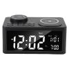 Zunate BT Speaker with Wireless Charger, Digital Alarm Clock, Dual LED Display HiFi Sound, Wireless Charging Station with Built in Mic, Digital Alarm Clock (US Plug) view 1