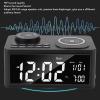 Zunate BT Speaker with Wireless Charger, Digital Alarm Clock, Dual LED Display HiFi Sound, Wireless Charging Station with Built in Mic, Digital Alarm Clock (US Plug) view 2