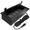 Conference Table Hub Power Outlet with 3 AC Power Outlets and USB Fast Charging, 9.8FT Power Cord Embedded Outlets, Heavy-Duty Desktop Socket Connectivity Box for Office, Home, Study Spaces view 1