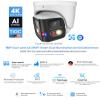VIKYLIN Security Camera Outdoor 4K Full-Color 24MP Dual-Lens 1/1.8" CMOS Smart Splicing IP POE Camera Outputs 180 Wide Angle, Two-Way Talk,Active Detterence,SMD4.0,IVS,EPTZ,DMSS/SmartPss Lite view 2