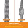 FOURUB Flat Tinned Copper Wires Shielding Sleeving,Wire Cable Braided Sleeve Shield Metal Ground Straps EMI/RFI Mesh Protect (Silver, 1/2"-50ft) view 2