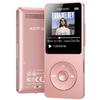 AGPTEK A02 MP3 Player with Bluetooth 5.3, 1.8 inch Screen Portable Music Player with Speaker, FM Radio, Voice Recorder, Supports Expanded Up to 128GB(Rose Gold, 64GB) view 1