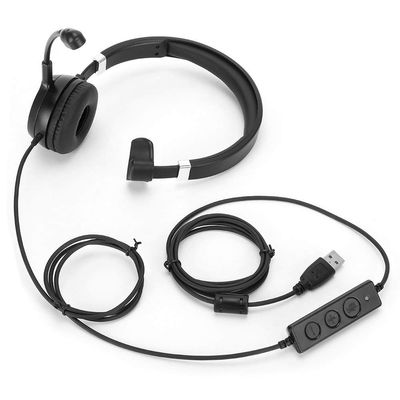 Telephone Operator USB Headset with Noise Reduction Mic, Adjustable Headband, and Sturdy Metal Hose for Clear Communication in Call Centers and Computer Offices