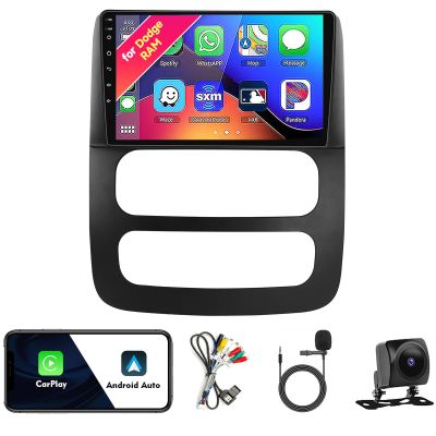 Car Radio Stereo for Dodge RAM 1500 2500 3500 2002 2003 2004 2005, Android 13, 9" IPS Touch Screen Upgrade Dash Kit with CarPlay & Android Auto, GPS Navigation DSP SWC 5G WiFi Camera 8CORE 8+256GB
