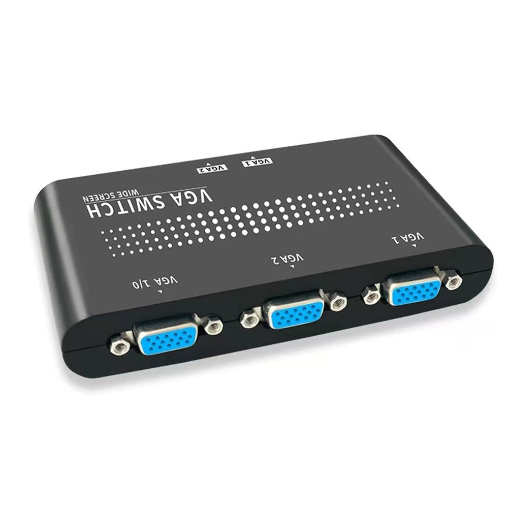 Durable 2 Ports VGA SVGA Monitor Sharing Switch Box Case for LCD PC Display Screen Accessory