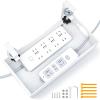 Extra Wide Under Desk Cable Management - No Drill Installation Cable Management Tray, Modern Cord Organizer for Office/Home Desk, Fits Power Strips & Wires((White, XL) view 1