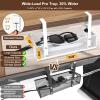 Extra Wide Under Desk Cable Management - No Drill Installation Cable Management Tray, Modern Cord Organizer for Office/Home Desk, Fits Power Strips & Wires((White, XL) view 2