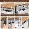 Extra Wide Under Desk Cable Management - No Drill Installation Cable Management Tray, Modern Cord Organizer for Office/Home Desk, Fits Power Strips & Wires((White, XL) view 4