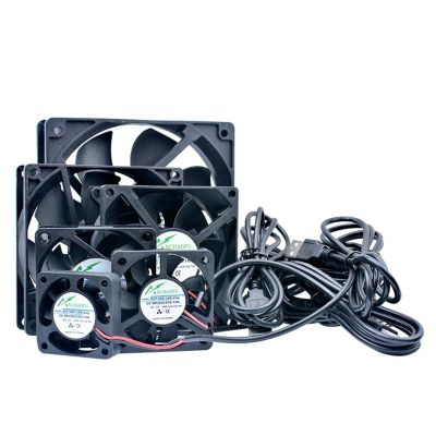 1PCS 40mm 50mm 60mm 70mm 80mm 92mm 120mm DC5V USB Connector Quiet Cooling Fan for DIY Cooling Router Game TV Box Power Supply(80x80x25mm Two Balls)