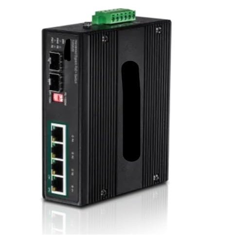 TI-PG62B - 6-Port Hardened Industrial Gigabit PoE+ Switch with 2 SFP Slots