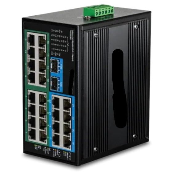 TI-PG262 - 26-Port Hardened Industrial Gigabit PoE+ DIN-Rail Switch