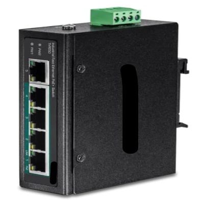 TI-PE50 - 5-Port Industrial Fast Ethernet PoE+ DIN-Rail Switch