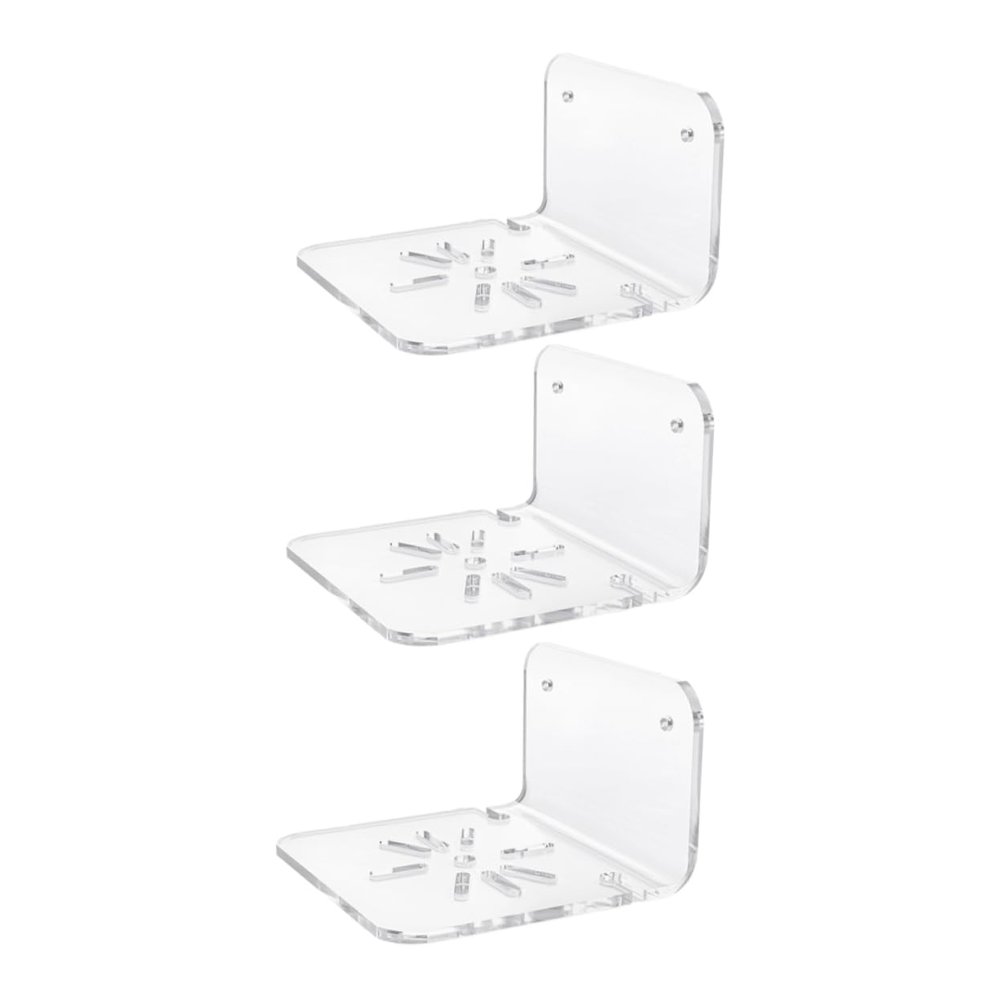 DIYEAH 3pcs Wall Mount Bracket Security Camera Shelf Acrylic Floating Camera Holder Wall Router Shelf