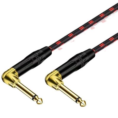bodateng Instrument Right Angle Ja-ck 6.35 mm Mono Cable Gold Plated 1m 1.8m 300cm 5m 7.5m 10m Male to Male Cable for Guitar Bass Keyboard(7.5 m)