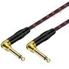 bodateng Instrument Right Angle Ja-ck 6.35 mm Mono Cable Gold Plated 1m 1.8m 300cm 5m 7.5m 10m Male to Male Cable for Guitar Bass Keyboard(7.5 m) view 1