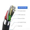 bodateng Instrument Right Angle Ja-ck 6.35 mm Mono Cable Gold Plated 1m 1.8m 300cm 5m 7.5m 10m Male to Male Cable for Guitar Bass Keyboard(7.5 m) view 3