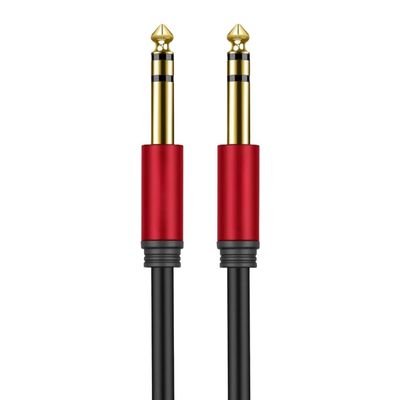 Guitar Cable Ja-ck 6.5mm 6.35mm 1/4Inch Male to Male Bass Keyboard Instrument Cable for Electric Mandolin Pro Audio(Red-6.5mm TRS,4.5 M)