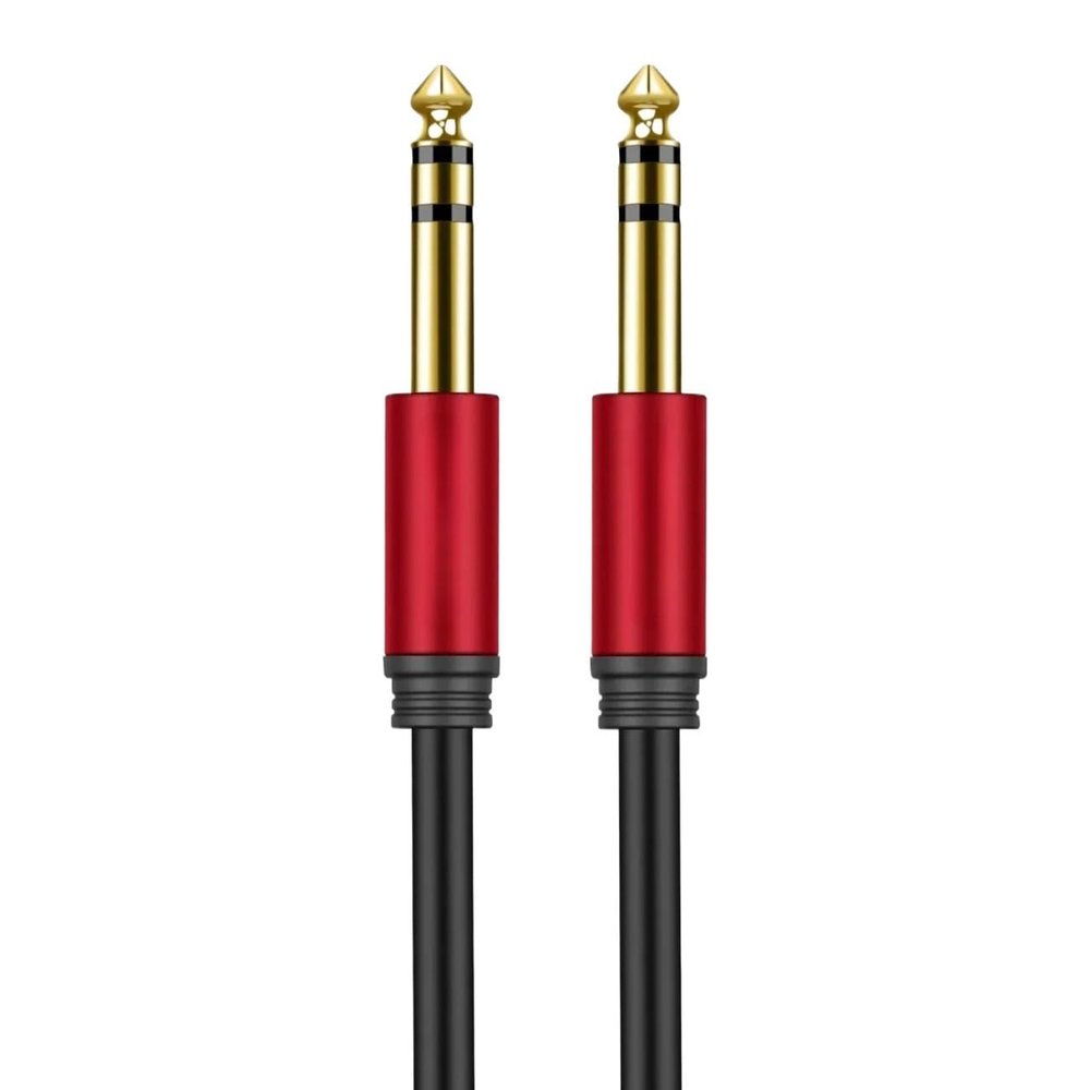 Guitar Cable Ja-ck 6.5mm 6.35mm 1/4Inch Male to Male Bass Keyboard Instrument Cable for Electric Mandolin Pro Audio(Red-6.5mm TRS,4.5 M)