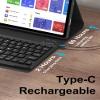 Magnetic Detachable Wireless Keyboard & Mouse Combo with Leather Cover for Honor Pad 8 12-inch Tablet  Full Wrapped Protection Keyboard Case (Blue,Touch Pad) view 4