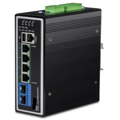 TI-BG62i  6-Port Industrial Gigabit L2+ Managed PoE++ DIN-Rail Switch