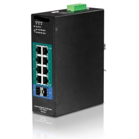 TI-PG102i  10-Port Industrial Gigabit L2 Managed PoE+ DIN-Rail Switch