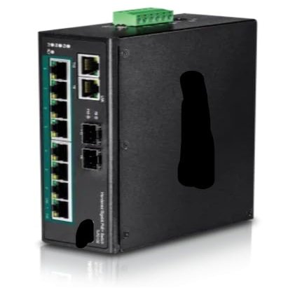 TI-PG102 - 10-Port Hardened Industrial Gigabit PoE+ DIN-Rail Switch