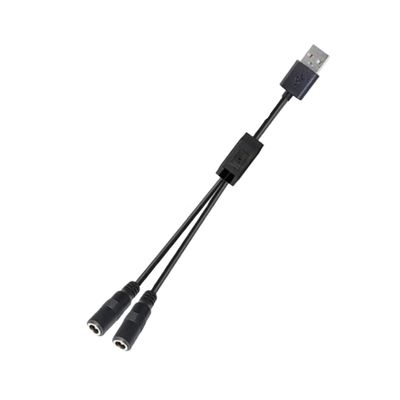 1M USB 2.0 Male to 2 Way DC Male Female Power Supply Splitter Connector Cable Plug Cord Adapter 22awg 3A A07(USB to 2 dc Female)