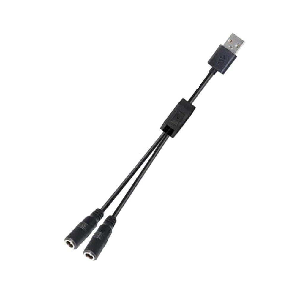 1M USB 2.0 Male to 2 Way DC Male Female Power Supply Splitter Connector Cable Plug Cord Adapter 22awg 3A A07(USB to 2 dc Female)