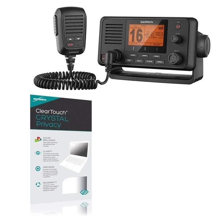 BoxWave Screen Protector Compatible with Garmin VHF 215 - ClearTouch Crystal Privacy (2-Pack), Privacy Screen Protector Flexible Film Clear