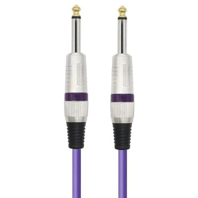 6.35 Guitar Cable Ja-ck Male to Male 1/4 Inch Instrument Audio Cable 6.5mm to 6.5mm Gold-Plated Aux Cables for Guitar Mixer So On(Purple M-M,12m)