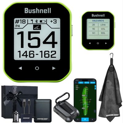 Bushnell Golf Phantom 3 Slope GPS Handlheld (Green) | 38,000+ Courses, Slope Compensation, Hazard Info, Distance Calculator, Scorekeeping, Magnet Mount, Touchscreen | Signature Series Gift Bundle
