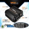 PRV Audio MDX1200.4 2 Ohm Mini 4 Channel Car Audio Amplifier 4 x 300 Watts RMS at 2 Ohm - 1200 Watt 12 Volts Bridgeable Amp for Powersports, Motorcycles, ATV, for High Power Stereo Speaker Systems view 4