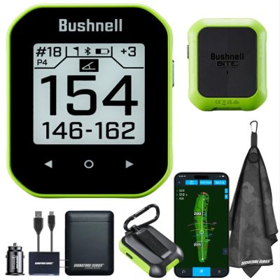 Bushnell Golf Phantom 3 Slope GPS Handlheld (Green) | 38,000+ Courses, Slope Compensation, Hazard Info, Distance Calculator, Scorekeeping, Magnet Mount, Touchscreen | Signature Series Power Bundle