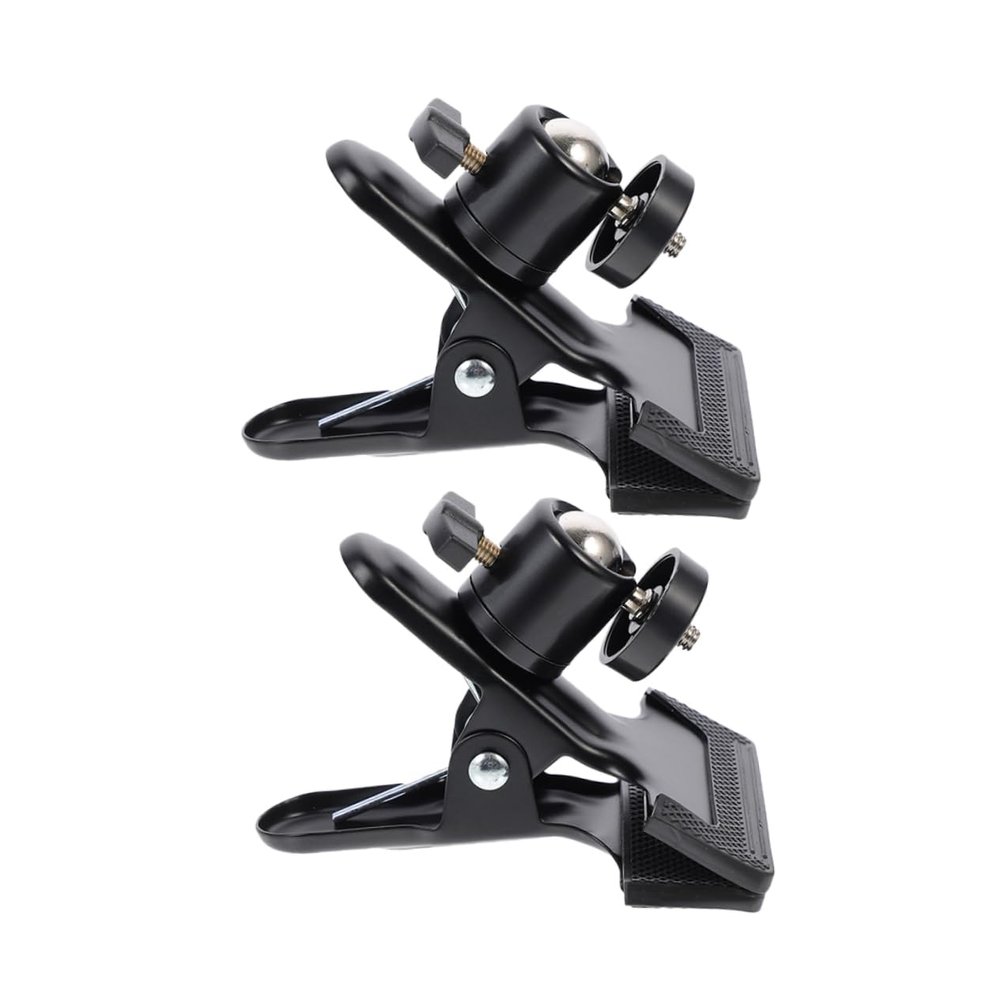 ARTIBETTER 2pcs Heavy Duty Camera Clamp Mount Backdrop Clip Holder for Photography Adjustable Spring Clamps for Studio Backgrounds Compatible DSLR and Light Brackets