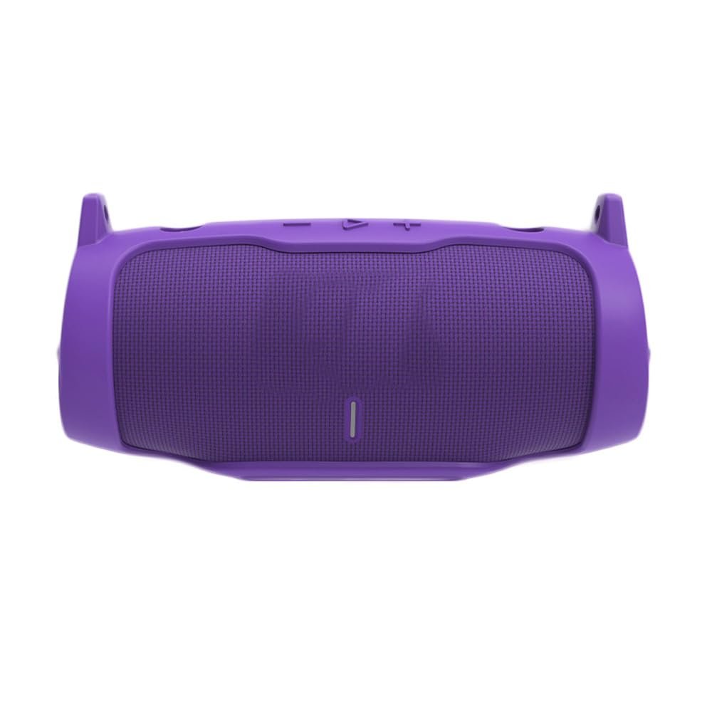 Case for JBL Charge 6, Silicone Protective Case with Shoulder Strap & Carabiner, Bluetooth Speaker Shockproof Travel Carrying Cover (Light Purple)
