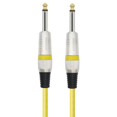 6.35 Guitar Cable Ja-ck Male to Male 1/4 Inch Instrument Audio Cable 6.5mm to 6.5mm Gold-Plated Aux Cables for Guitar Mixer So On(Yellow M-M,15m)