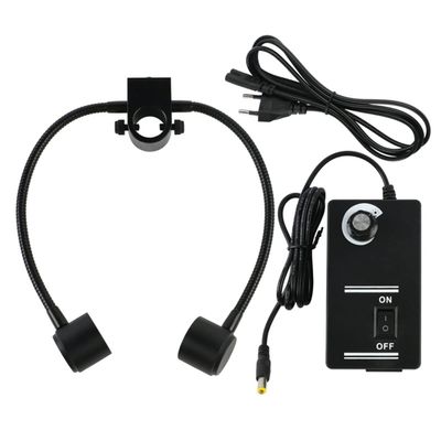 JOEBO Microscope Kit 25mm 3W 2x12 LED Bulb Twin Dual Goose Neck Illuminator Lights Lamp for Industry Stereo Microscope Microscope Lens Adapters