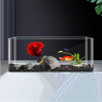 Ultra-Clear Acrylic High-Transparency Fish Tank Small Aquarium Transparent Aquarium Self-Cleaning Desktop Fish Tank Suitable for Home Decoration(X-Large)