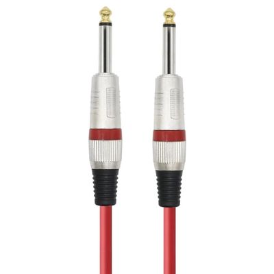 6.35 Guitar Cable Ja-ck Male to Male 1/4 Inch Instrument Audio Cable 6.5mm to 6.5mm Gold-Plated Aux Cables for Guitar Mixer So On(Red M-M,2m)