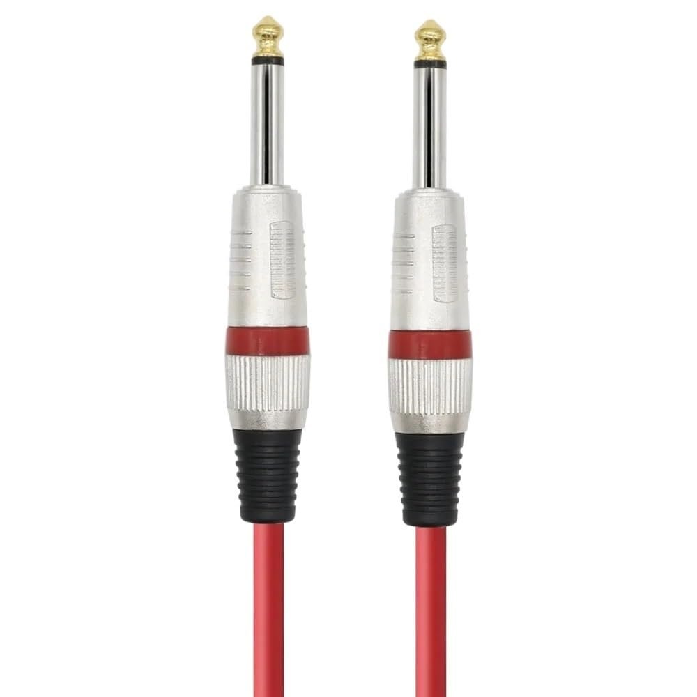 6.35 Guitar Cable Ja-ck Male to Male 1/4 Inch Instrument Audio Cable 6.5mm to 6.5mm Gold-Plated Aux Cables for Guitar Mixer So On(Red M-M,2m)