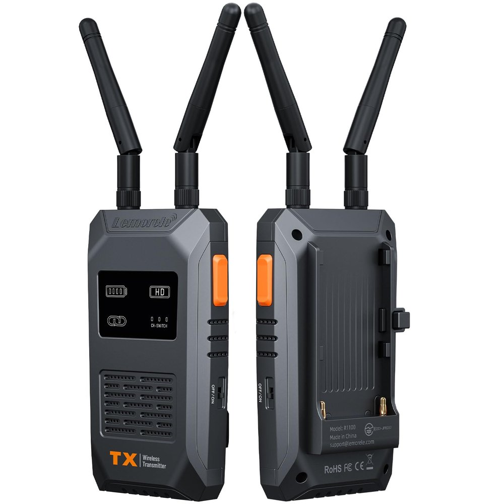 Lemorele Wireless Video Transmission System,656FT/200M Range - 1080P@60Hz Wireless HDMI Loopout,50ms Ultra Low Latency, Plug & Play, Multi-Scenario Streaming for Projector, Camera, Laptop(1TX and 1RX)